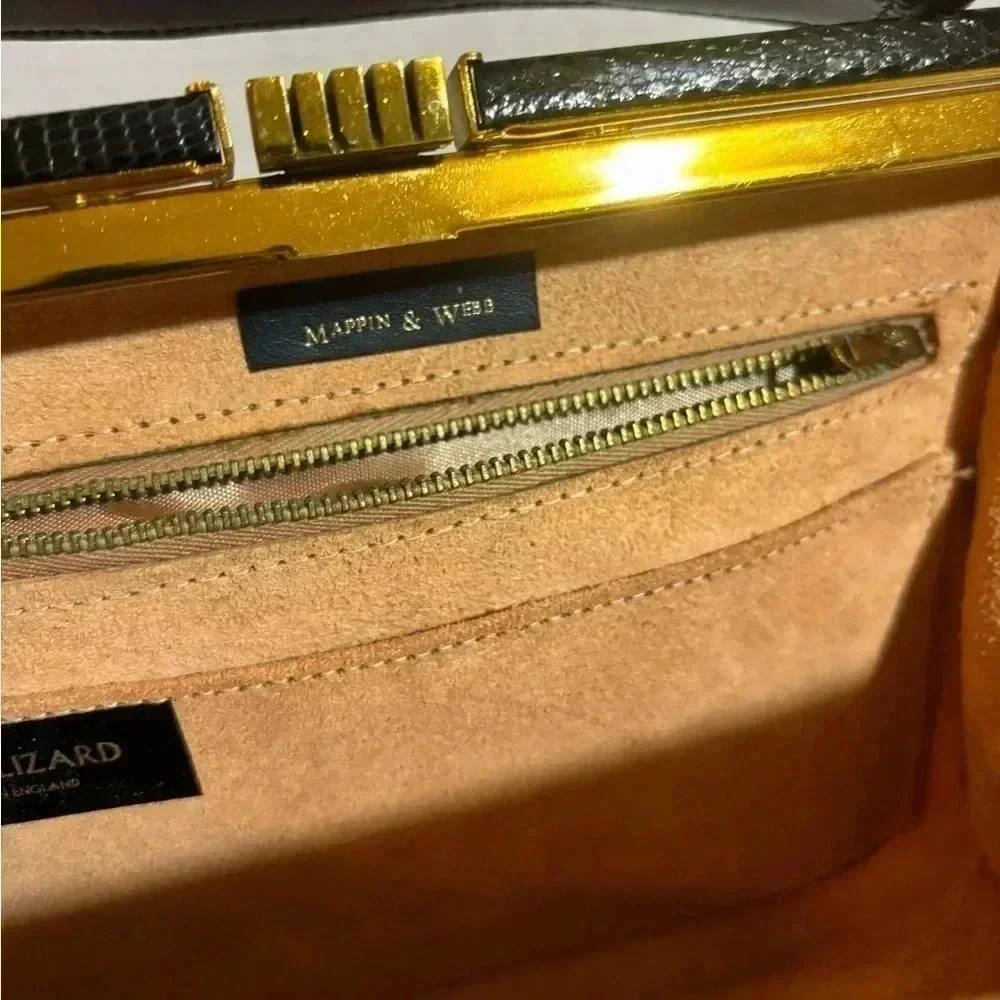 Mappin & wabb black vintage Lizard leather handle bag